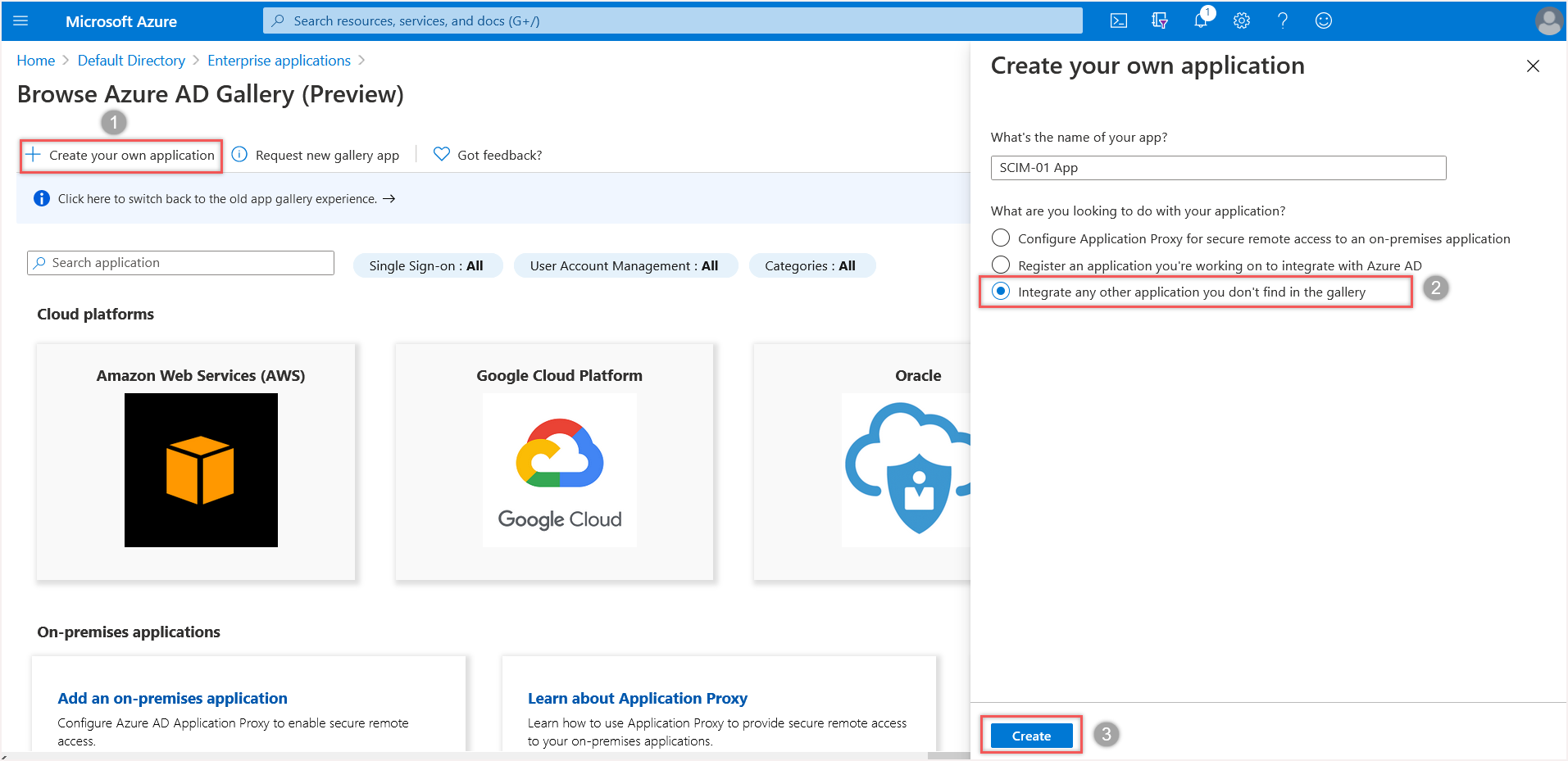 Azure create app